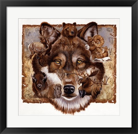 Framed Wolf&#39;s World Print