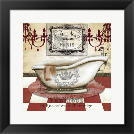 Framed Red French Bath II Print