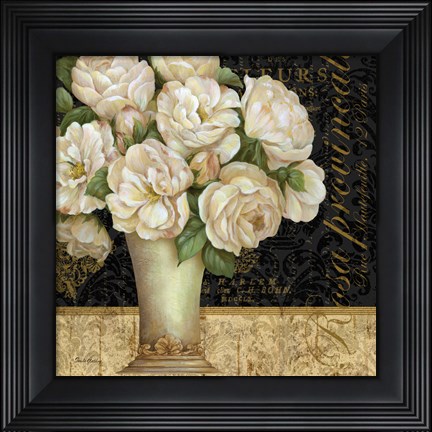 Framed Antique Floral Still Life I Print