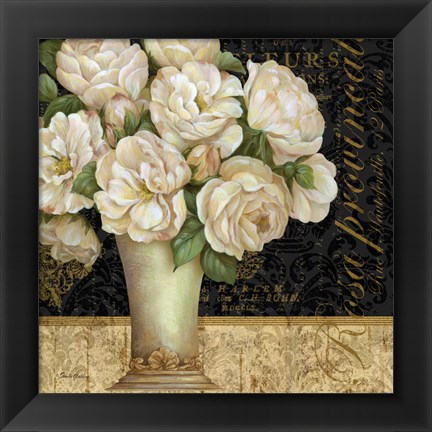 Framed Antique Floral Still Life I Print