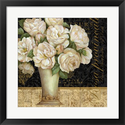 Framed Antique Floral Still Life I Print