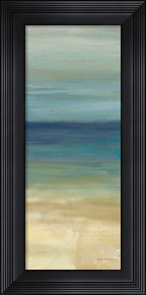Framed Navy Blue Horizons Panel I Print