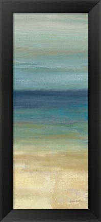 Framed Navy Blue Horizons Panel I Print