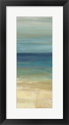 Framed Navy Blue Horizons Panel I Print