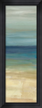 Framed Navy Blue Horizons Panel I Print