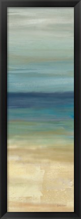 Framed Navy Blue Horizons Panel I Print