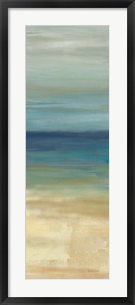 Framed Navy Blue Horizons Panel I Print