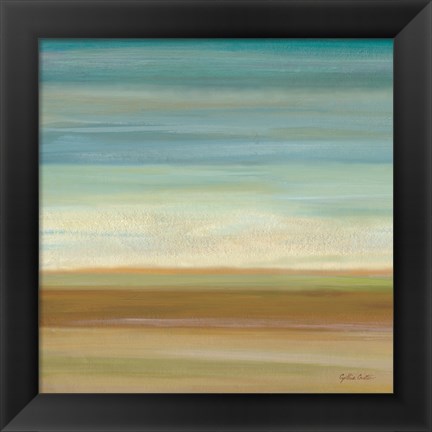 Framed Turquoise Horizons I Print