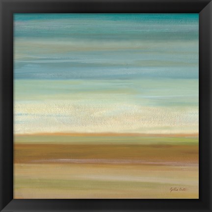 Framed Turquoise Horizons I Print