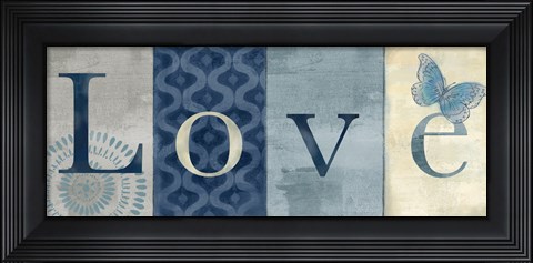 Framed Live Love Laugh Navy II Print