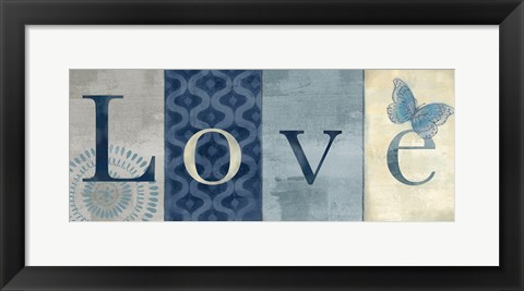 Framed Live Love Laugh Navy II Print