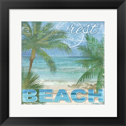 Framed Beach Palm I Print