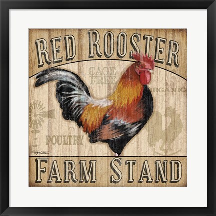 Framed Country Rooster I Print