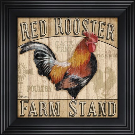 Framed Country Rooster I Print