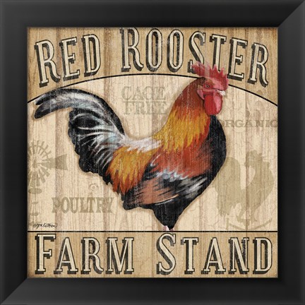 Framed Country Rooster I Print