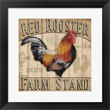 Framed Country Rooster I Print