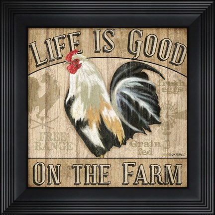 Framed Country Rooster II Print