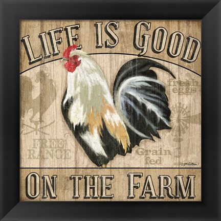 Framed Country Rooster II Print