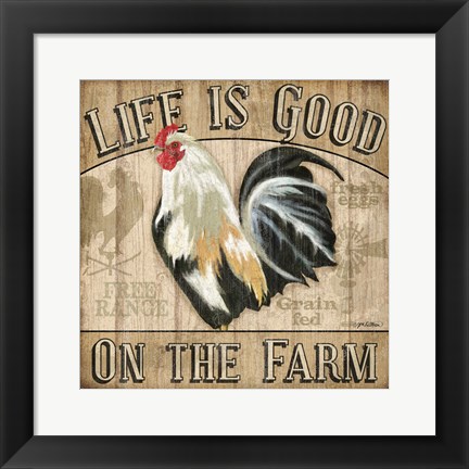 Framed Country Rooster II Print