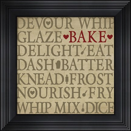 Framed Chef&#39;s Words I Print