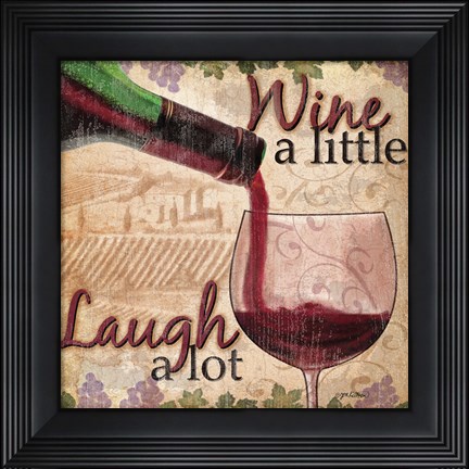 Framed Wine With Friends I Print