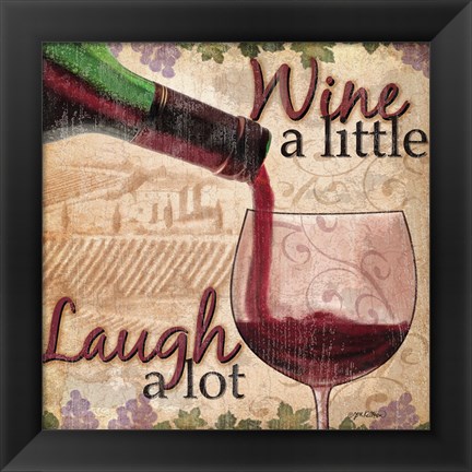 Framed Wine With Friends I Print