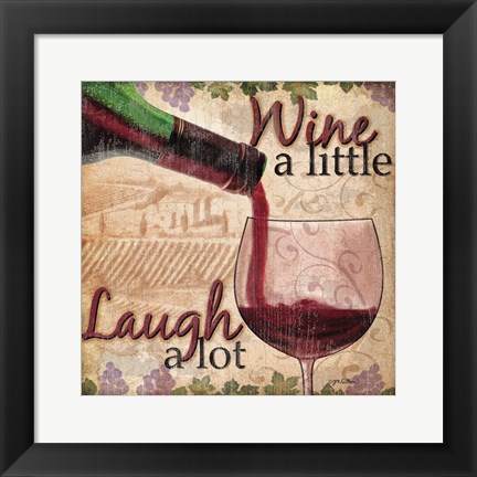 Framed Wine With Friends I Print