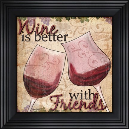 Framed Wine With Friends II Print