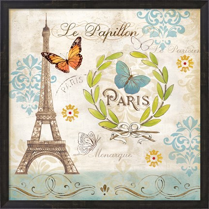 Framed Le Papillon Paris I Print