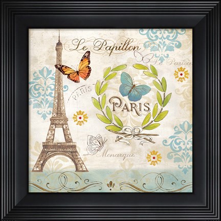 Framed Le Papillon Paris I Print