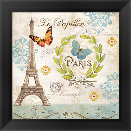 Framed Le Papillon Paris I Print