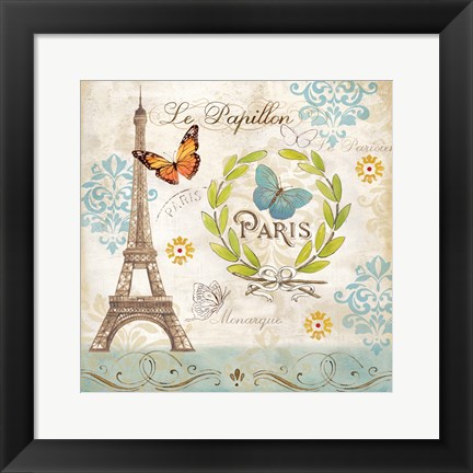 Framed Le Papillon Paris I Print