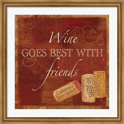Framed Wine Cork Sentiment I Print