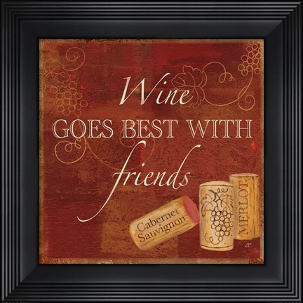 Framed Wine Cork Sentiment I Print