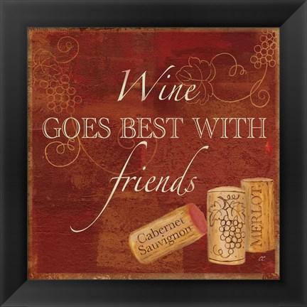 Framed Wine Cork Sentiment I Print