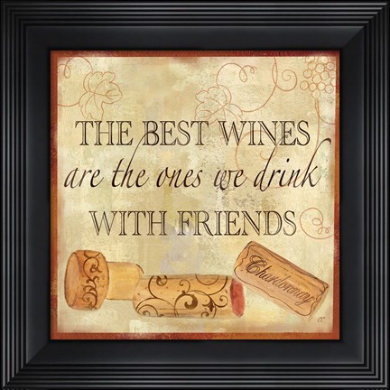 Framed Wine Cork Sentiment II Print