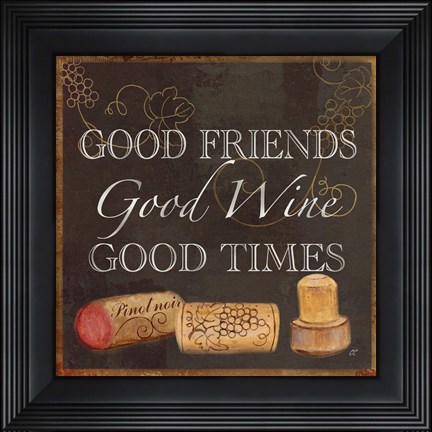 Framed Wine Cork Sentiment III Print