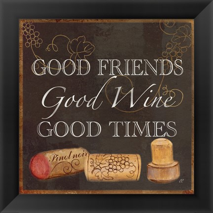 Framed Wine Cork Sentiment III Print