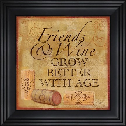 Framed Wine Cork Sentiment IV Print