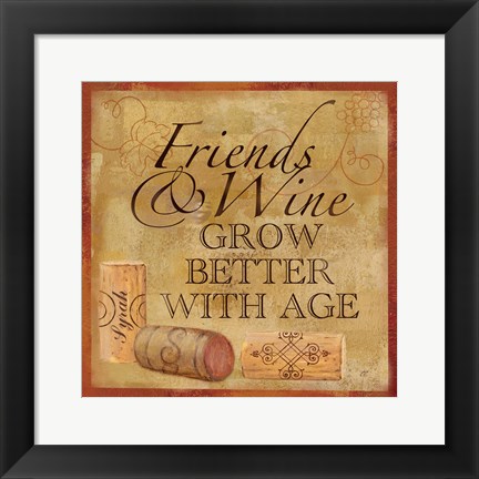 Framed Wine Cork Sentiment IV Print