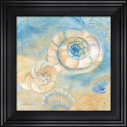 Framed Watercolor Shells I Print