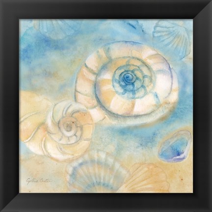 Framed Watercolor Shells I Print