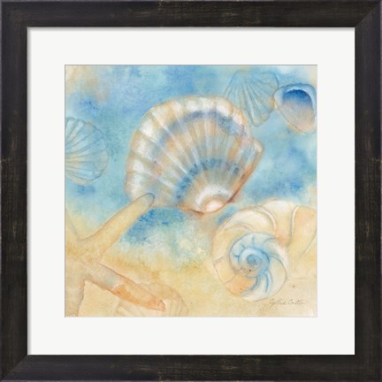 Framed Watercolor Shells II Print