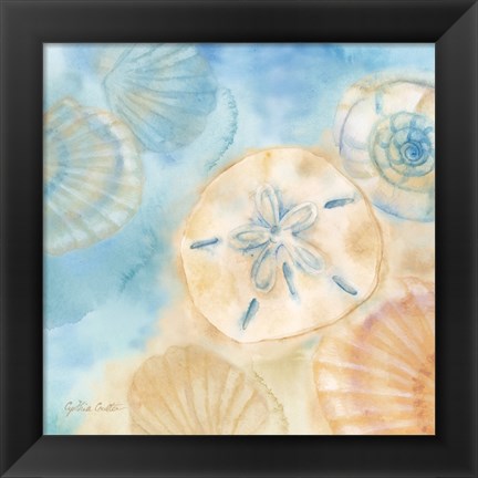 Framed Watercolor Shells III Print