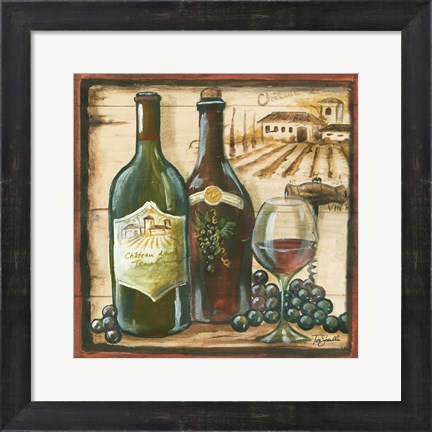 Framed Wooden Wine Square I Print
