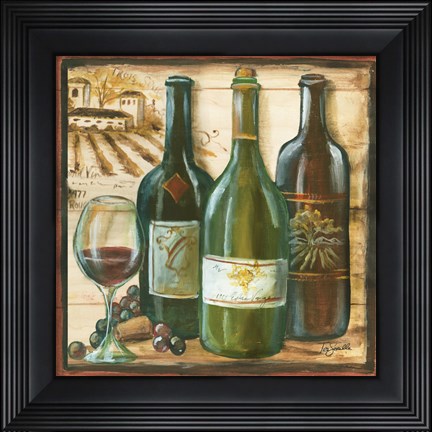 Framed Wooden Wine Square II Print