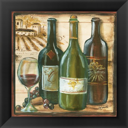 Framed Wooden Wine Square II Print