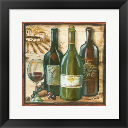 Framed Wooden Wine Square II Print