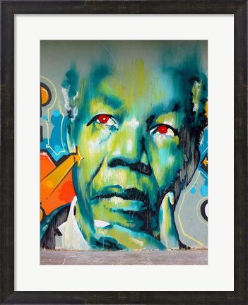 Framed Graffiti de Mandela Print
