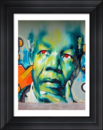 Framed Graffiti de Mandela Print
